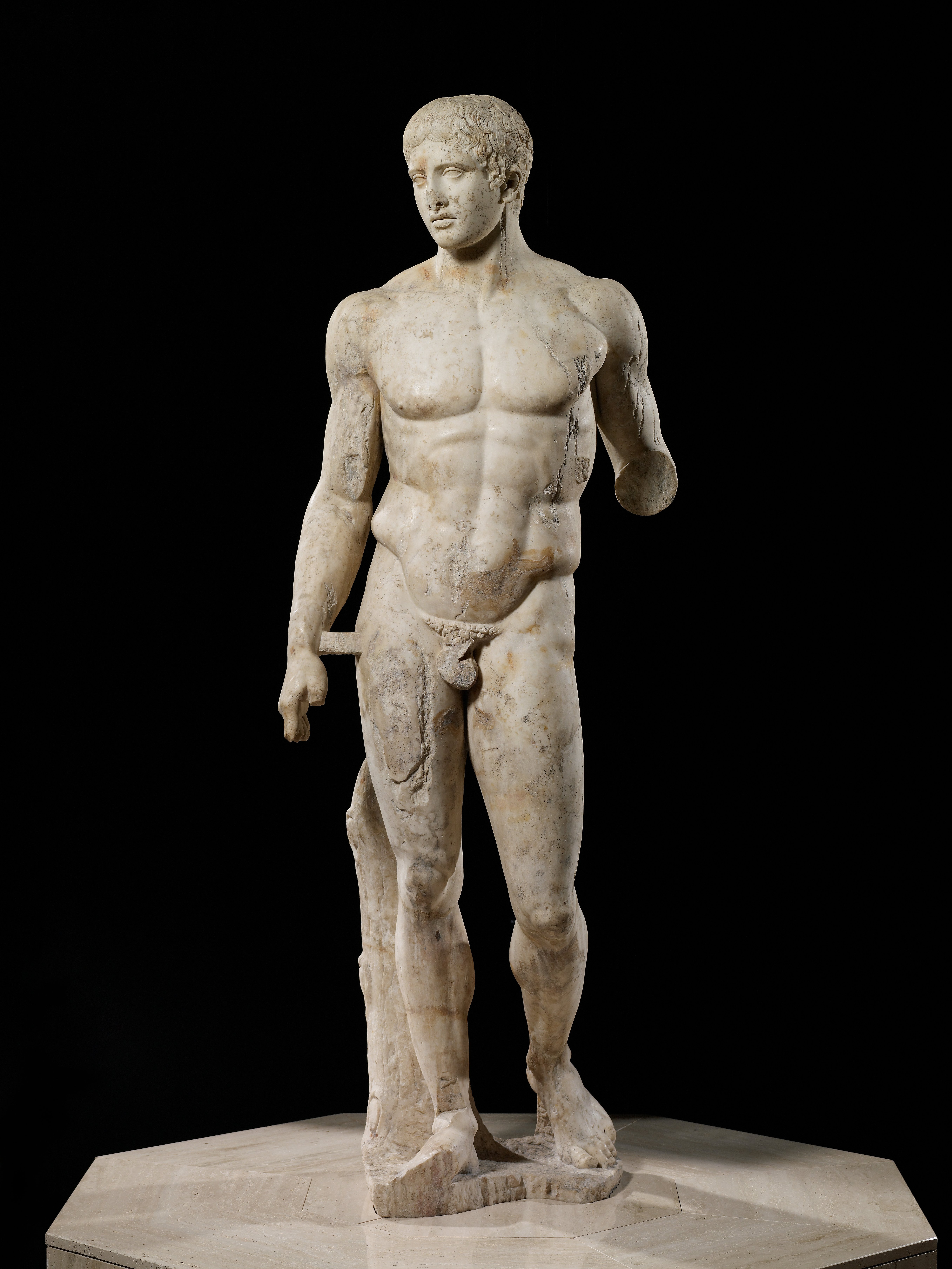 Doryphoros Statue, Roman Copy, 27 BC–68 AD